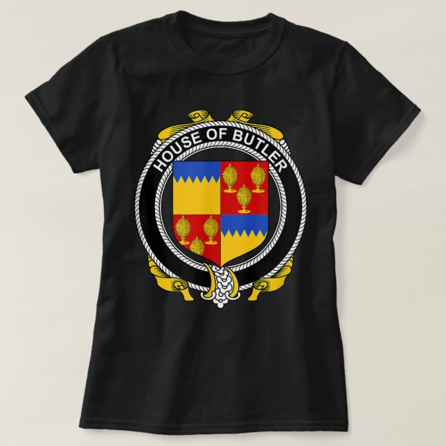 T-shirt Armoiries de Butler Armoiries de famille Crest  (Design devant)