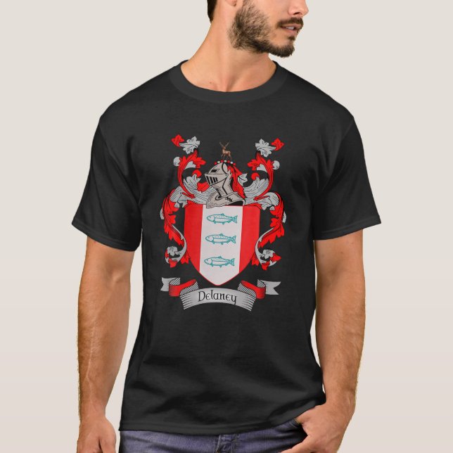 T-shirt Armoiries De Delaney | Delaney Surnom Famille Cres (Devant)