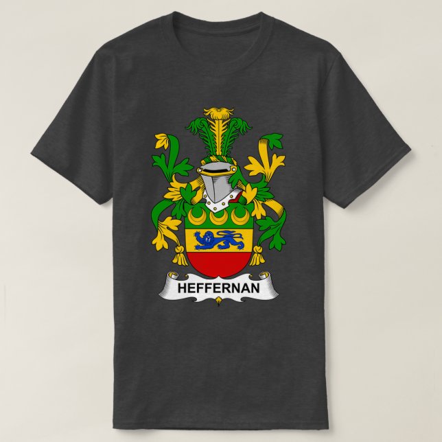 T-shirt Armoiries de Heffernan Armoiries de la famille (Design devant)
