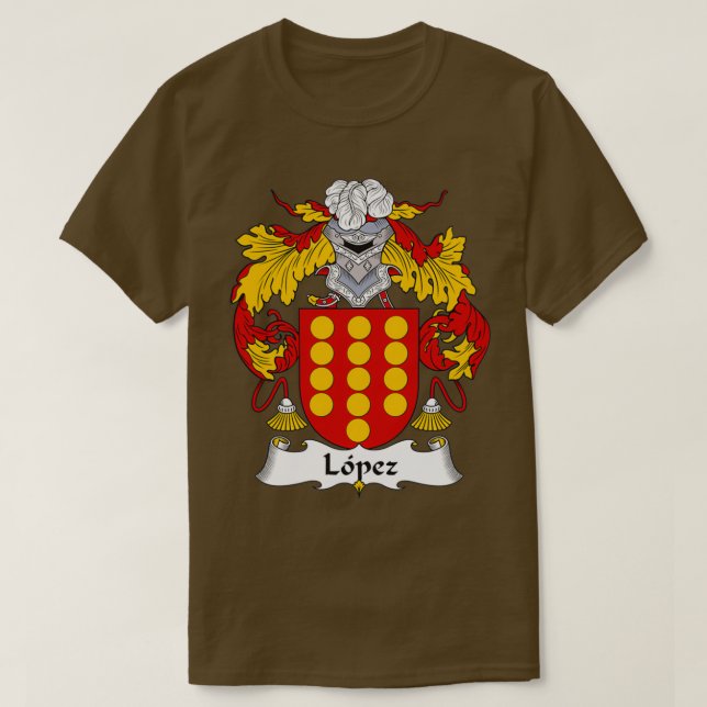 T-shirt Armoiries de Lopez Armoiries de la famille Crest (Design devant)