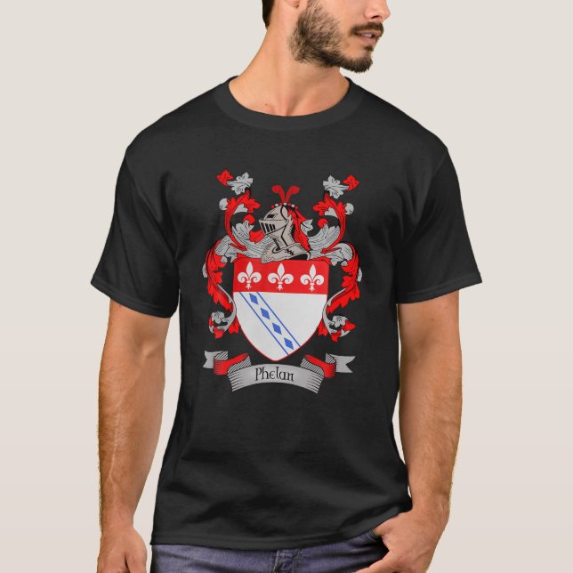 T-shirt Armoiries De Phelan | Phelan Nom de famille Crest (Devant)