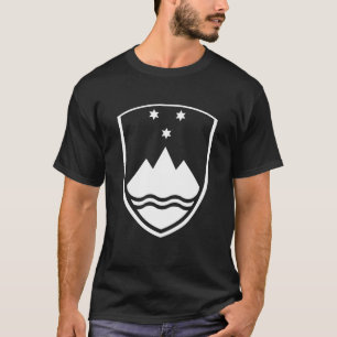 T-shirt Armoiries de Slovénie Symbole Noir et Blanc