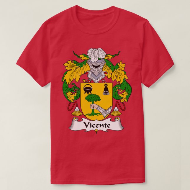 T-shirt Armoiries de Vicente Family Crest (Design devant)