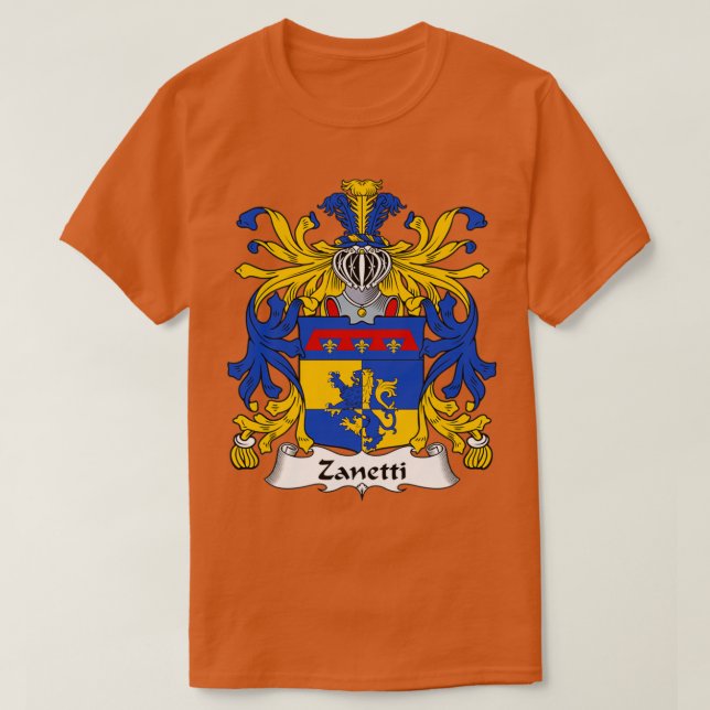 T-shirt Armoiries de Zanetti Armoiries de la famille (Design devant)