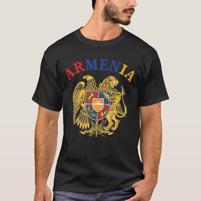 T-shirt Armoiries Du Drapeau Arménien (Devant)