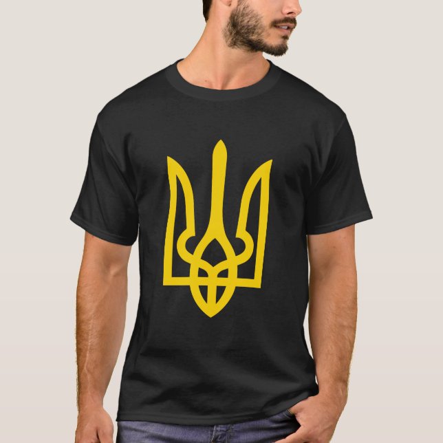 T-shirt Armoiries du symbole ukrainien trident. (Devant)