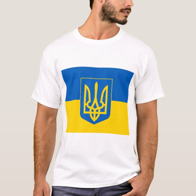 T-shirt Armoiries et drapeau de l'UKRAINE (Devant)