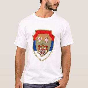 T-shirt Armoiries serbes du bouclier médiéval serbe Serbe