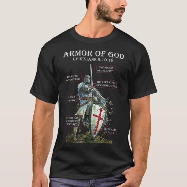 T-shirt Armure De Dieu Bible Verse Cool Don Pour Religieux (Devant)