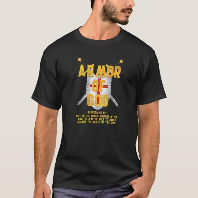 T-shirt Armure De Dieu Bible Verse Ephésiens 611 Christian (Devant)