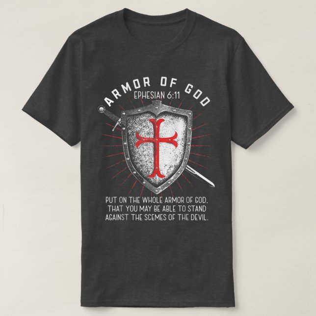T-shirt Armure De Dieu Éphésiens 617 Bible Verse T Christi (Design devant)