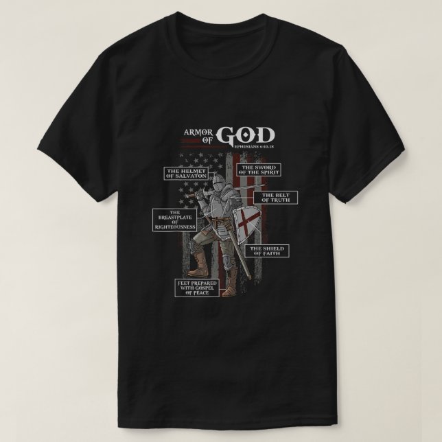 T-shirt Armure De Dieu Éphésiens Bible Verse Cool Religieu (Design devant)