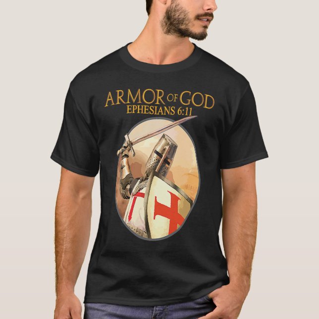 T-shirt Armure De Dieu Éphésiens Bible Verse Religieux Chr (Devant)