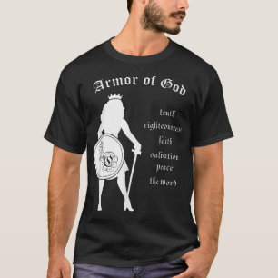 T-shirt Armure de Dieu Femme forte Bouclier de la Couronne
