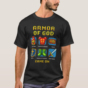 T-shirt Armure de Dieu Pixel Faith Jeu Vidéo Chrétien