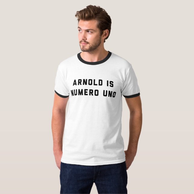 T-shirt Arnold est haltérophilie de l'ONU de Numero (Devant entier)