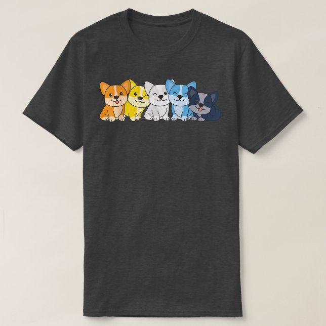 T-shirt Aroace Flag Pride Chiens Lgbtq Aroace Corgi (Design devant)