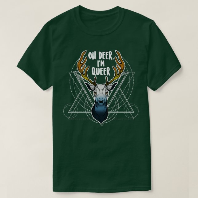 T-shirt Aroace Oh Deer Im Queer (Design devant)
