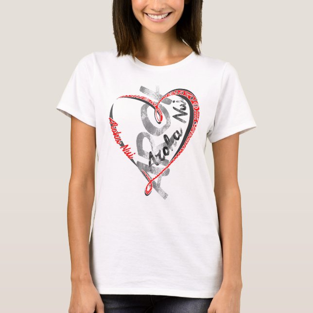 T-shirt Aroha Nui - Amour profond - blanc (Devant)