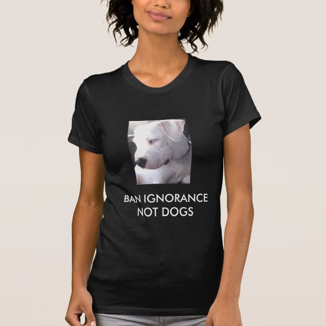 T-shirt ARRÊT BSL de chiens d'ignorance d'interdiction pas (Devant)