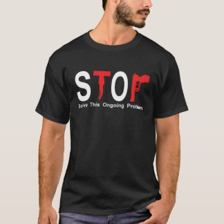 T-shirt ARRÊT : Crime d'arme à feu et de couteau