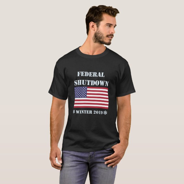 T-shirt Arrêt /Furlough de gouvernement fédéral des USA (Devant entier)