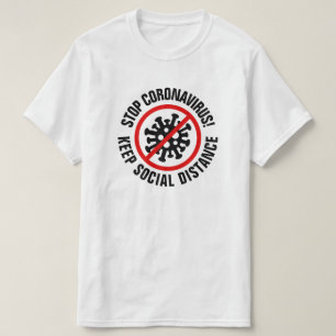 T-shirt Arrêter CoronaVirus Distances sociales slogan pers