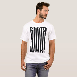 T-shirt Arrêter Guerre Mondiale Paix Noir Et Blanc Art
