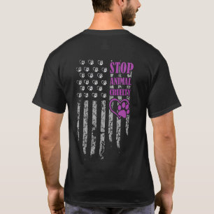 T-shirt Arrêter la cruauté animale Usa Drapeau Animaux de