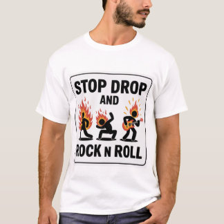 T-shirt Arrêter la goutte et rocher sur le rouleau - En Co