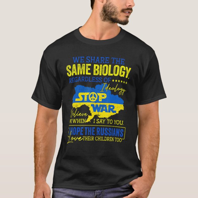 T-shirt Arrêter La Guerre En Ukraine Supporter Cool Tee -  (Devant)