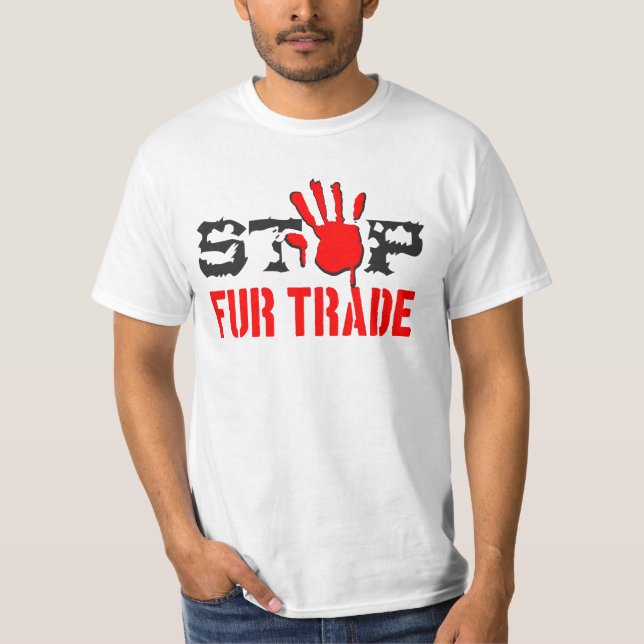 T-shirt Arrêter le commerce de la fourrure (Devant)
