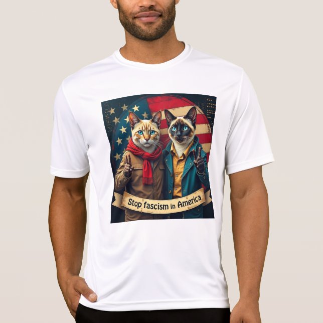 T-shirt arrêter le fascisme en Amérique Chats (Devant)