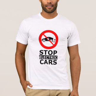 T-shirt Arrêter les voitures électriques