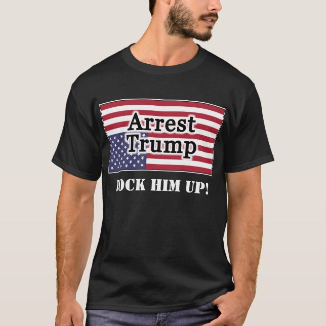 T-shirt Arrêter Trump à l'envers du drapeau américain (Devant)