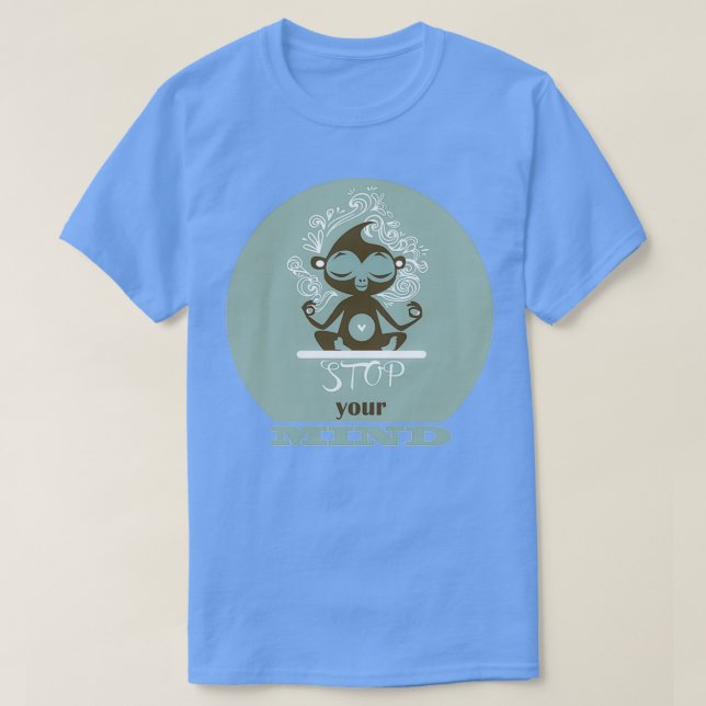 T-shirt arrêter votre esprit singe yoga (Design devant)