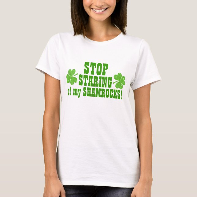 T-shirt Arrêtez De Piéger Mes Shamrocks ! (Devant)