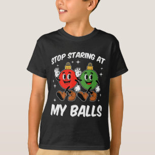T-shirt Arrêtez de regarder mon humour adulte de Noël drôl