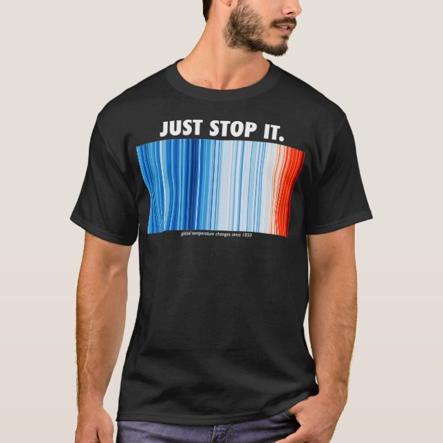 T-shirt Arrêtez juste les impacts du changement climatique (Devant)
