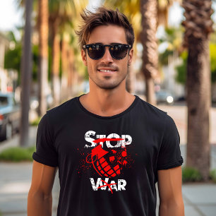 T-shirt Arrêtez la guerre - Paix, Amour et Plus de bombes