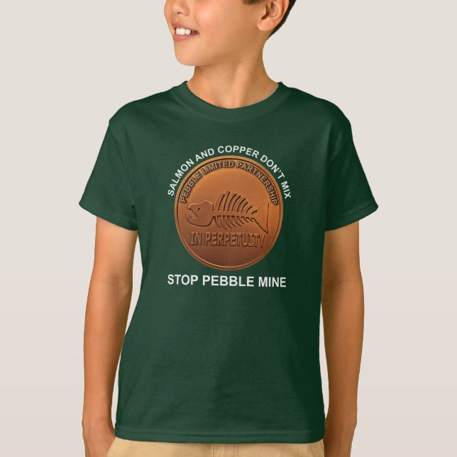 T-shirt Arrêtez la mine de galets - Pebble Mine Penny (Devant)
