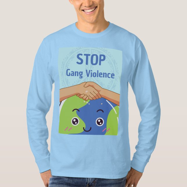 T-shirt Arrêtez la poignée de main de la violence des gang (Devant)