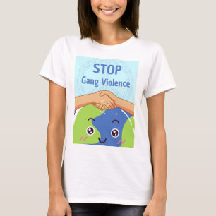 T-shirt Arrêtez la poignée de main de la violence des gang
