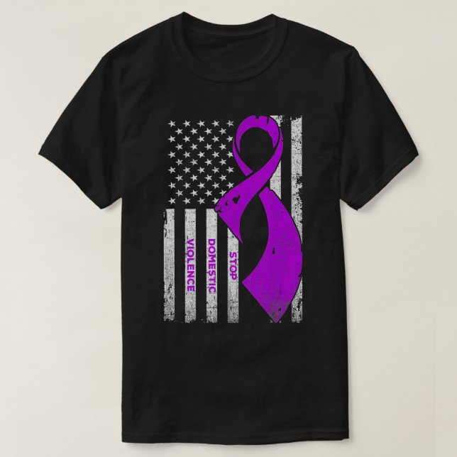 T-shirt Arrêtez la violence domestique - Distorsion du dra (Design devant)