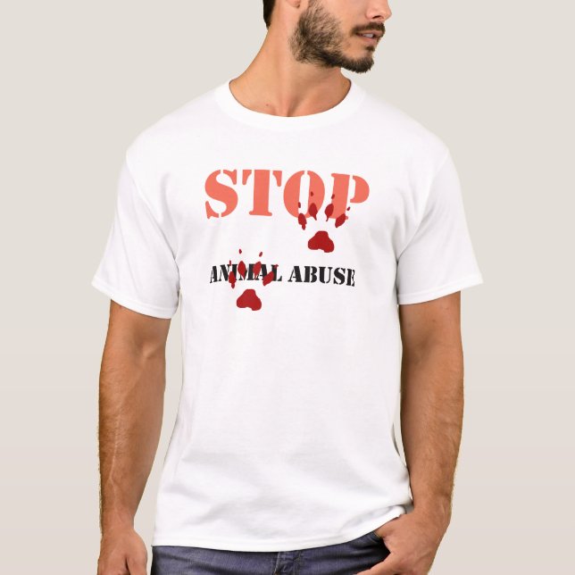 T-shirt arrêtez l'abus animal (Devant)