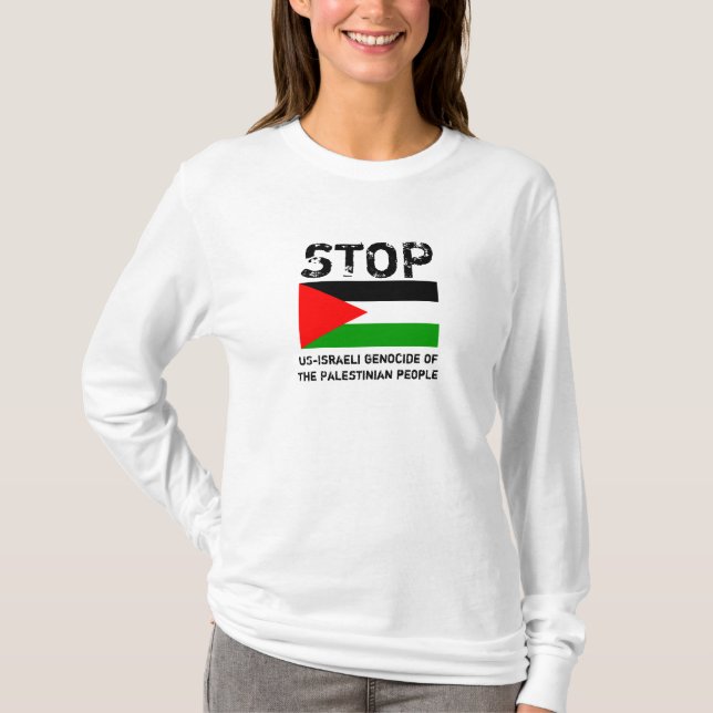 T-SHIRT ARRÊTEZ LE GÉNOCIDE D'US-ISRAELI DES PERSONNES (Devant)