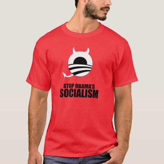 T-SHIRT ARRÊTEZ LE SOCIALISME D'OBAMA (Devant)