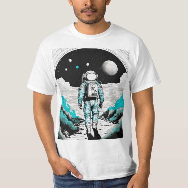 T-shirt Arrière - plan : Blanc et noir (Devant)