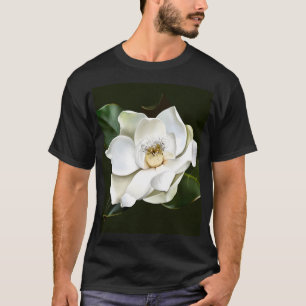 T-shirt Arrière - plan blanc Magnolia Closeup Vert