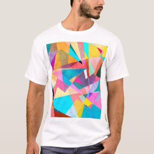 T-shirt Arrière - plan d'aquarelle géométrique couleur Abs